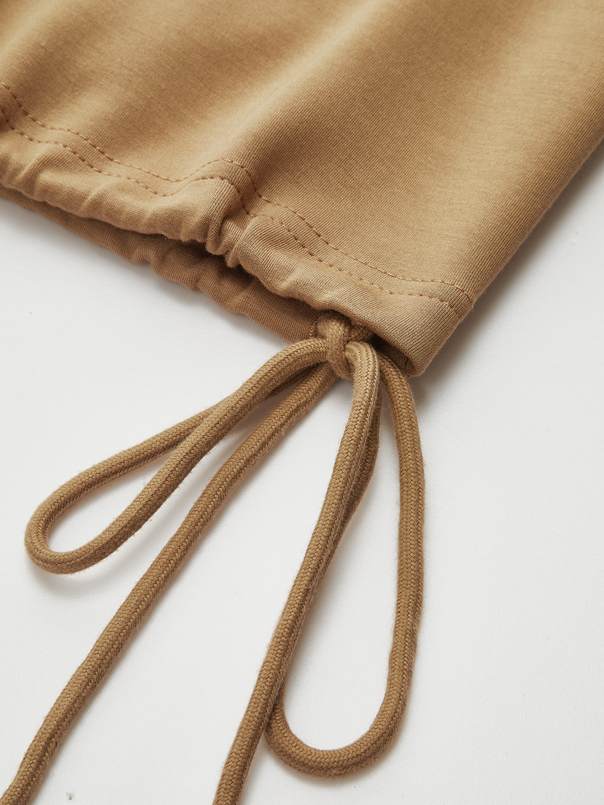 Air-Layered Drawstring Hem Short-Sleeve Top