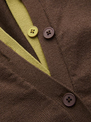 2 in 1 Layered Puff-Sleeve Cardigan