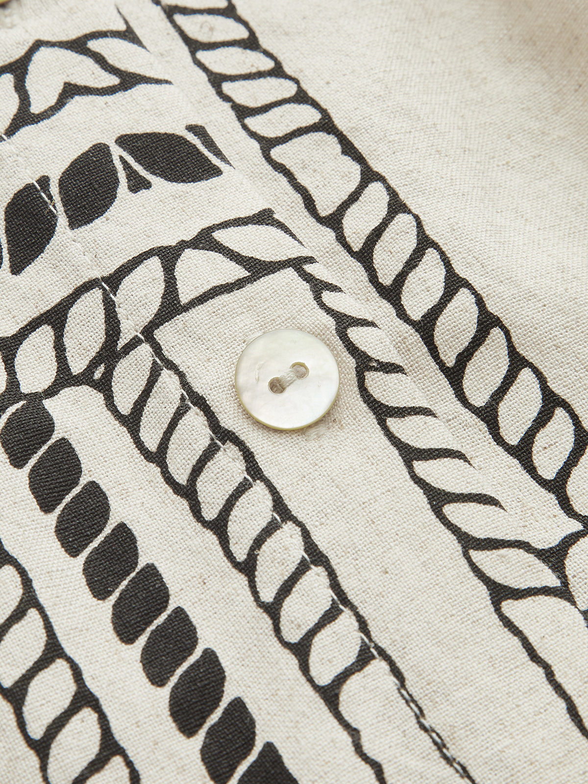 Abstract-Print Wrap-Tie Long-Sleeve Shirt