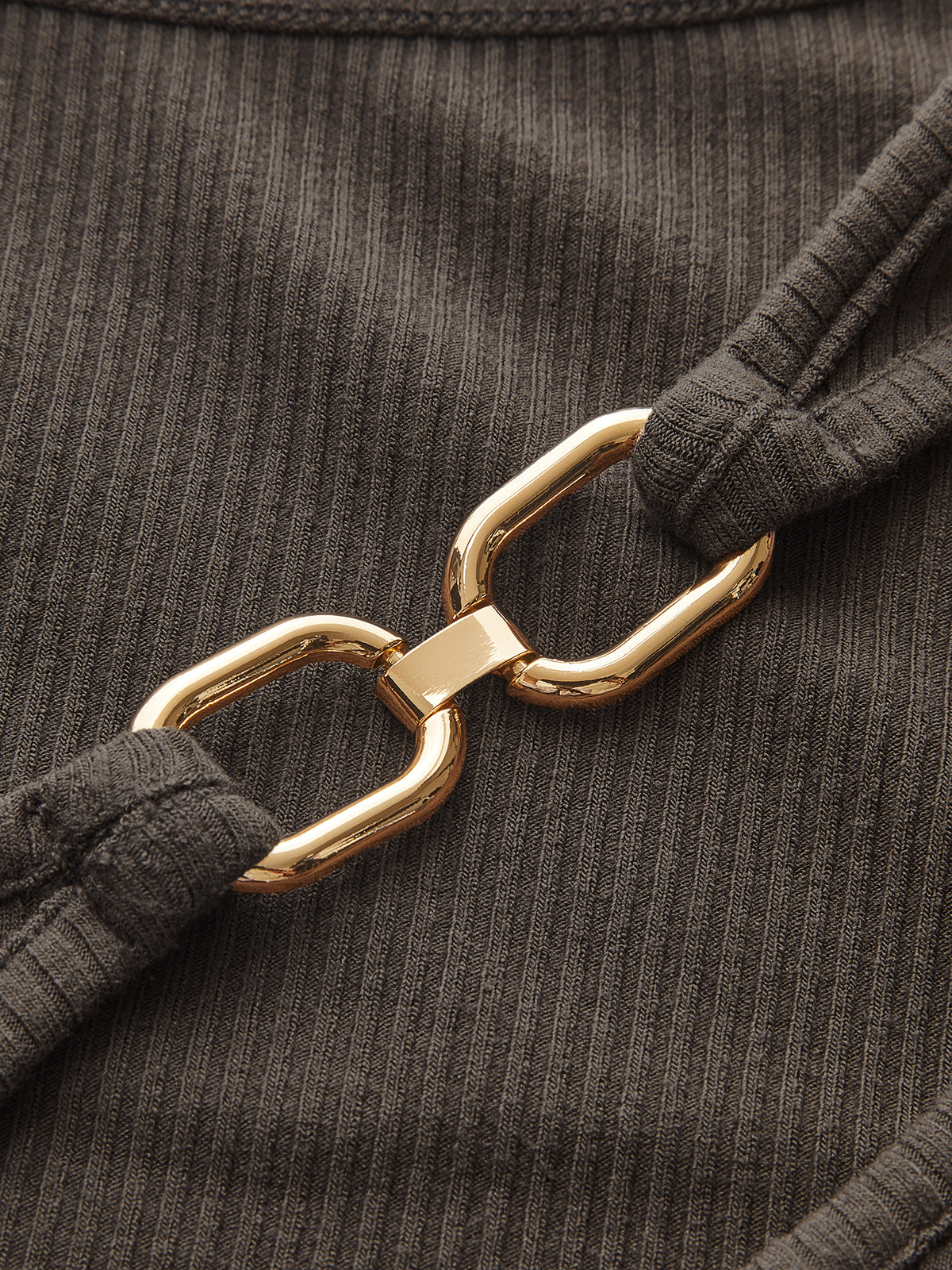 Asymmetric Cut-Out Ribbed Long-Sleeve Top