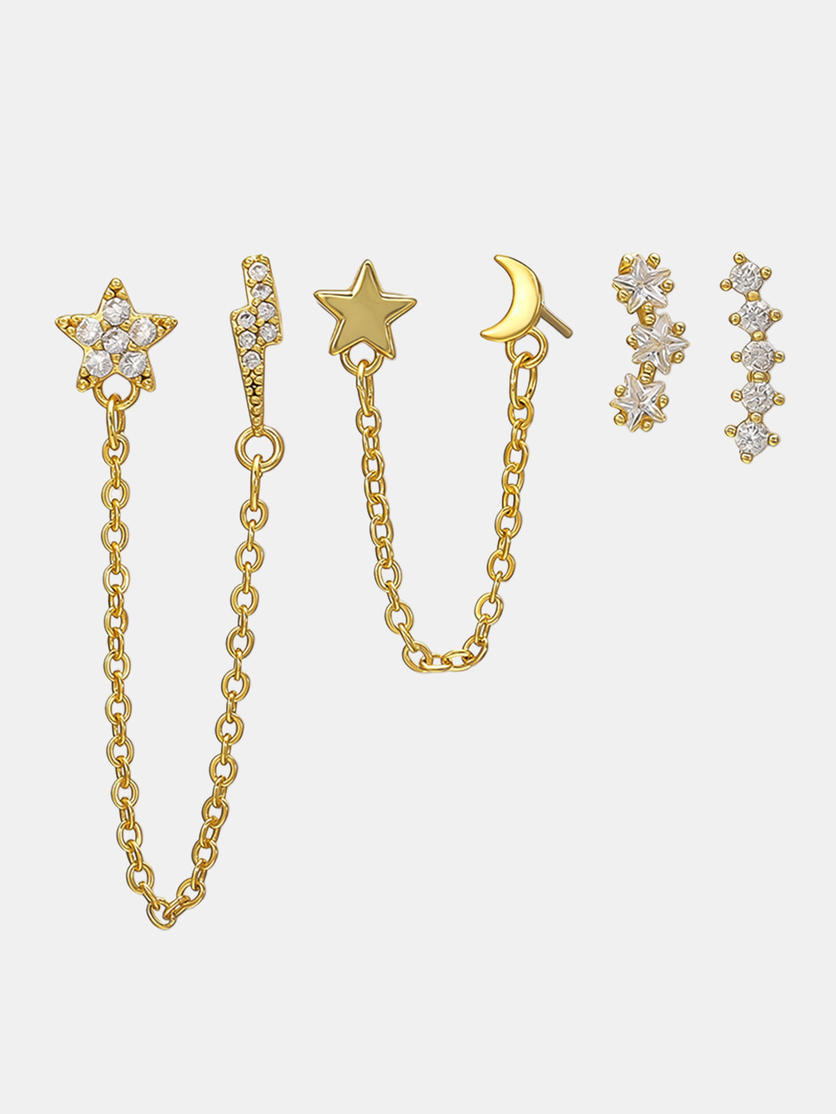 4Pcs Single Ear Celestial Earring