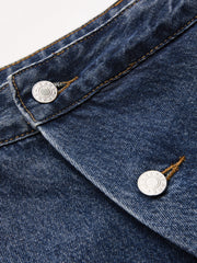 Asymmetric Waistband Mid-Waist Balloon Jeans