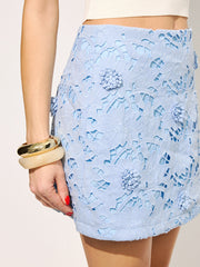 3D Floral Lace Mini Skirt