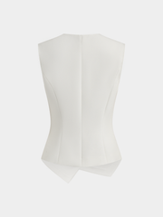 Asymmetric Buckle Waist Sleeveless Vest