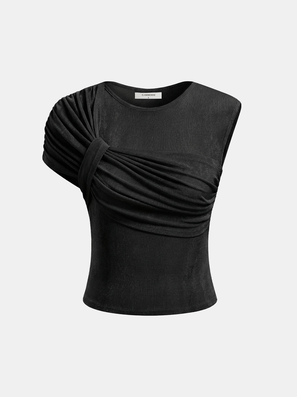 Asymmetrical Draped Ruched Top