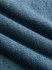 Asymmetric Waist Wide Leg Denim Pants