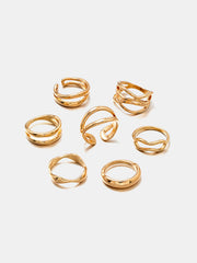 7pcs Hollow Irregular Stackable Ring Set