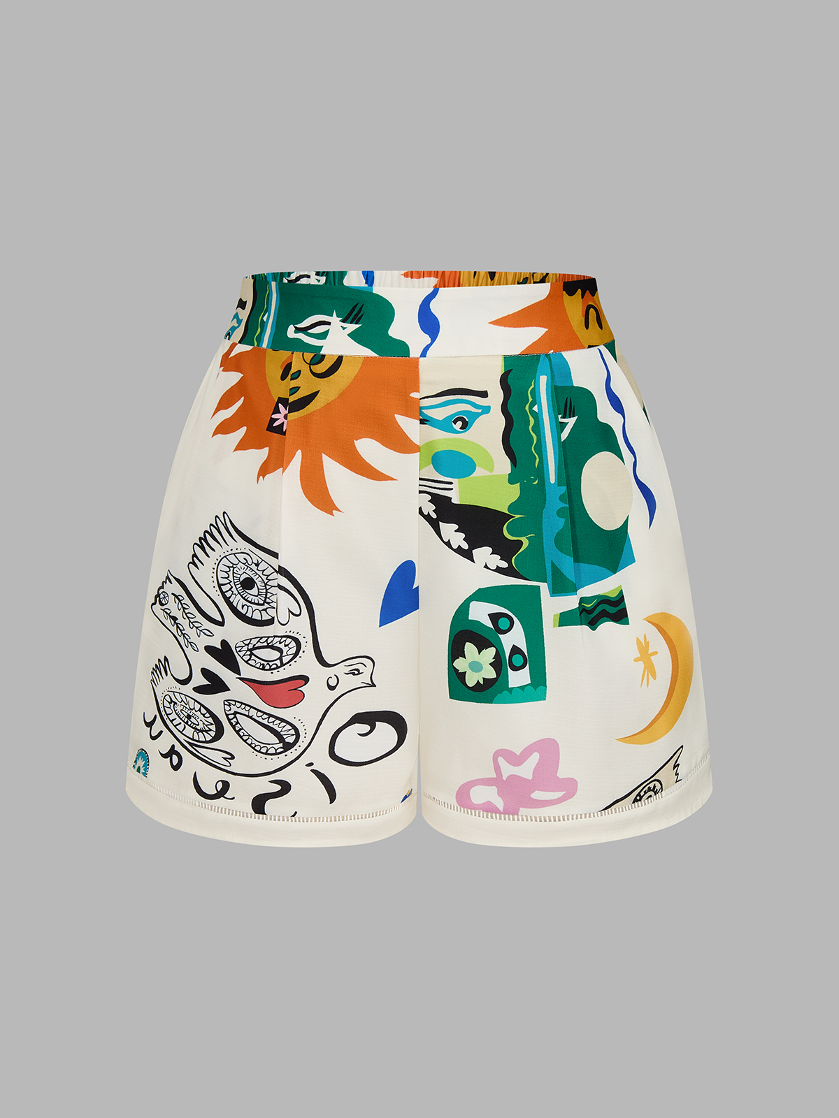 Abstract Art Print Vest & Shorts Set