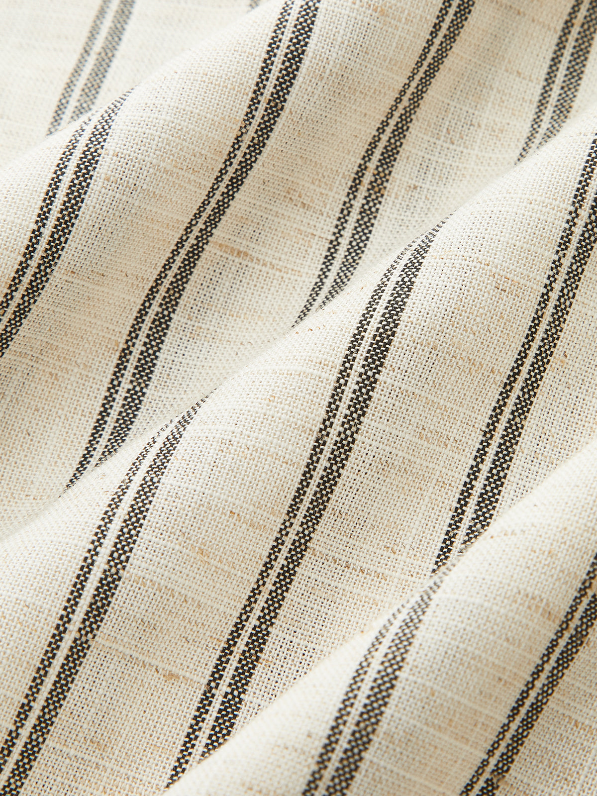 Asymmetric Striped Cotton Linen Top