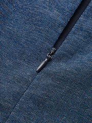 Asymmetric Frog Button Denim Top