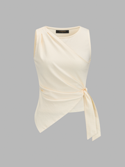 Asymmetric Tie Waist Tank Top