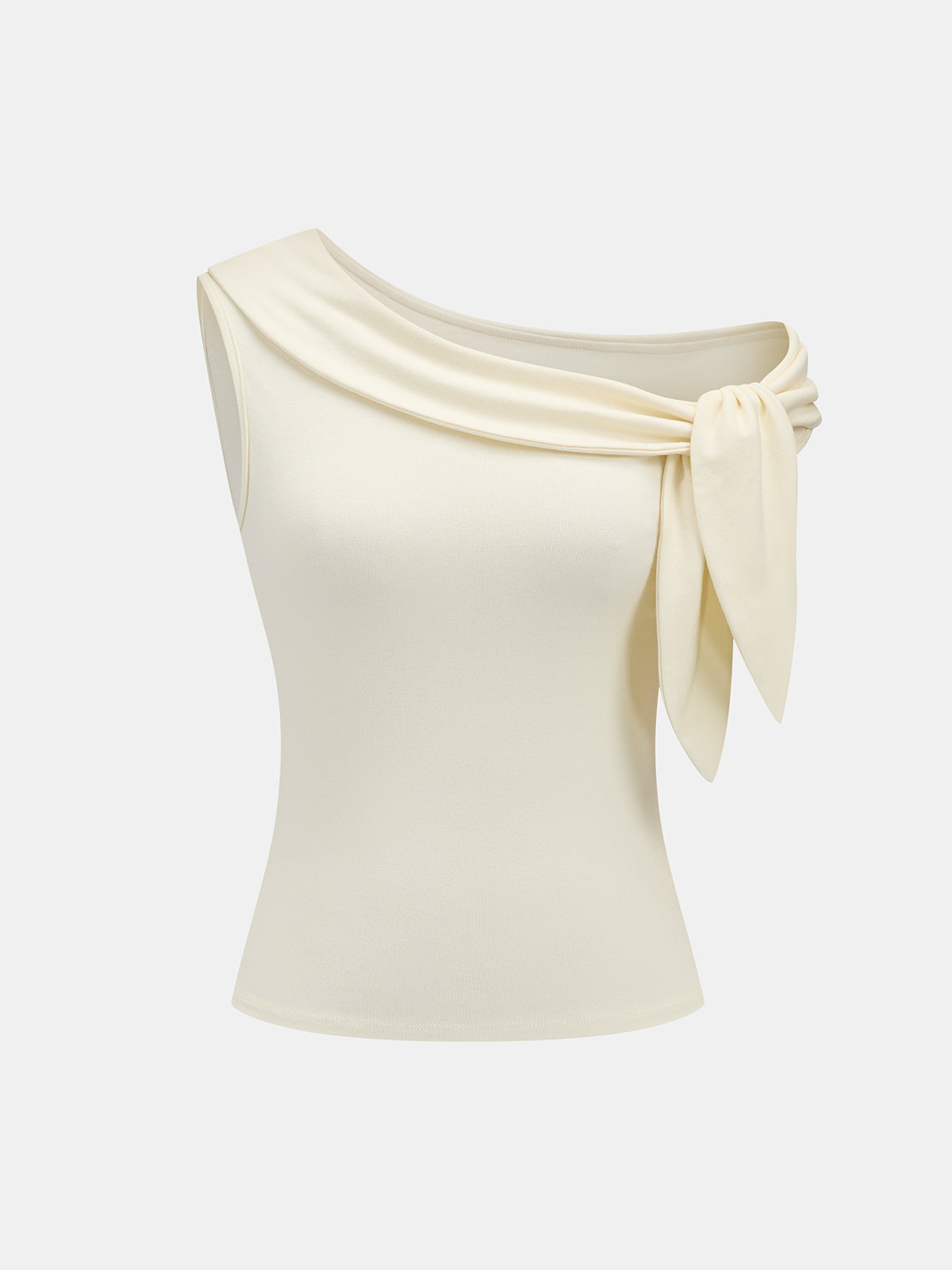 Asymmetric Off Shoulder Knot Detail Blouse
