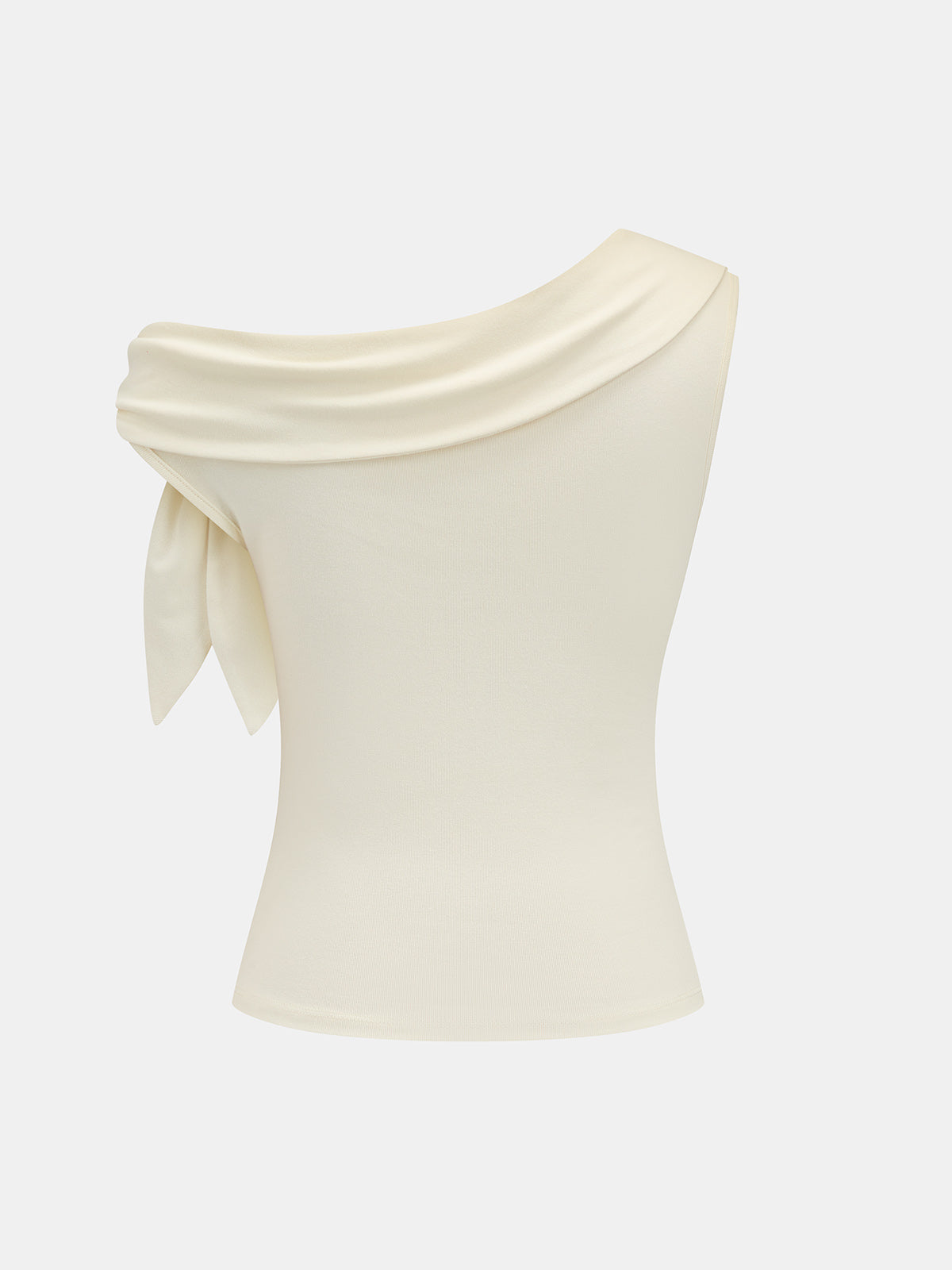 Asymmetric Off Shoulder Knot Detail Blouse