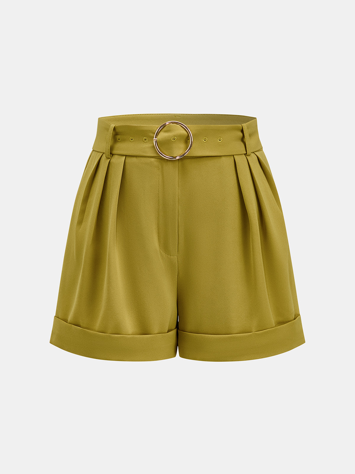 Asymmetric Neck Top & Belted Shorts Set