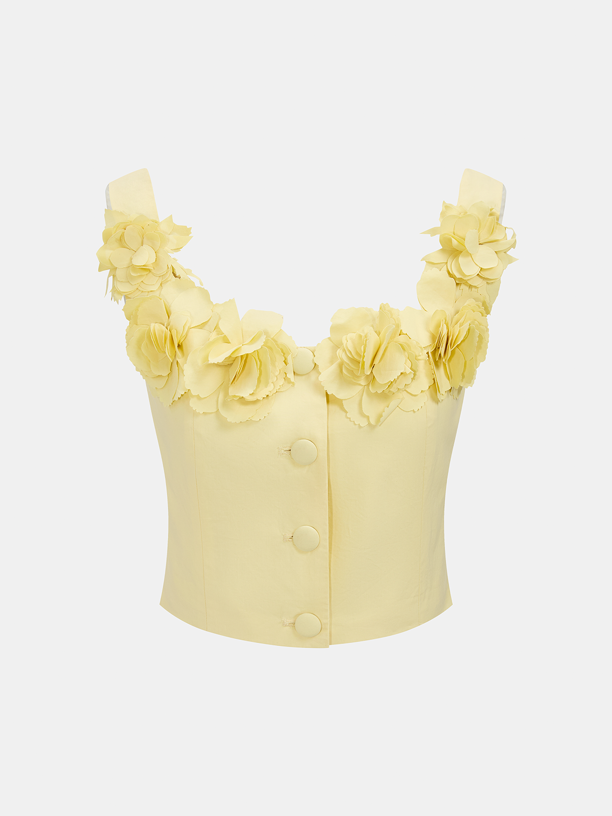 3D Floral Crop Top & Pleated Midi Skirt Set