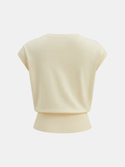 3D Floral Sleeveless Knit Top
