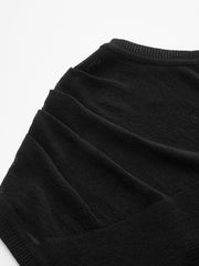 Asymmetric Sheer Shoulder Knit Top
