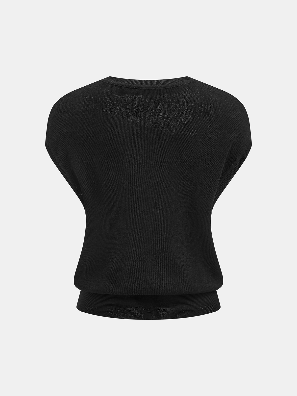 Asymmetric Sheer Shoulder Knit Top