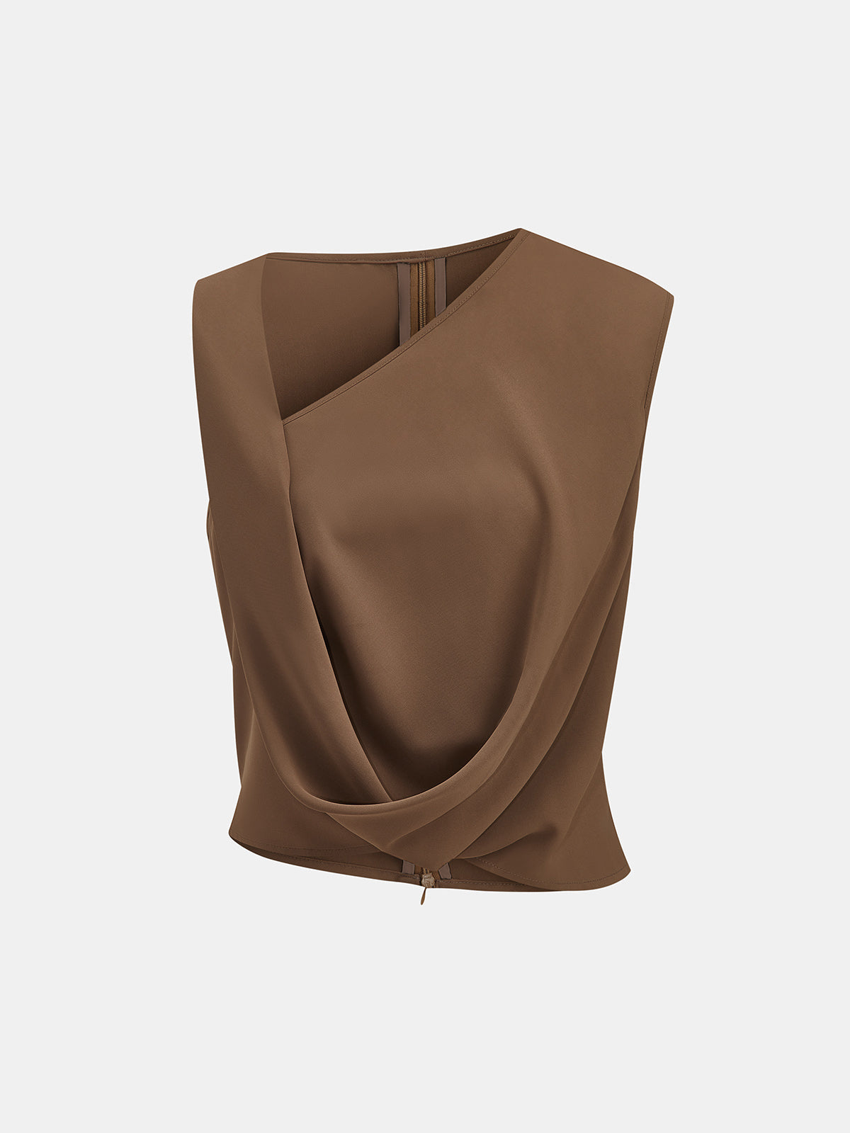 Asymmetrical Draped Twist Tank Top