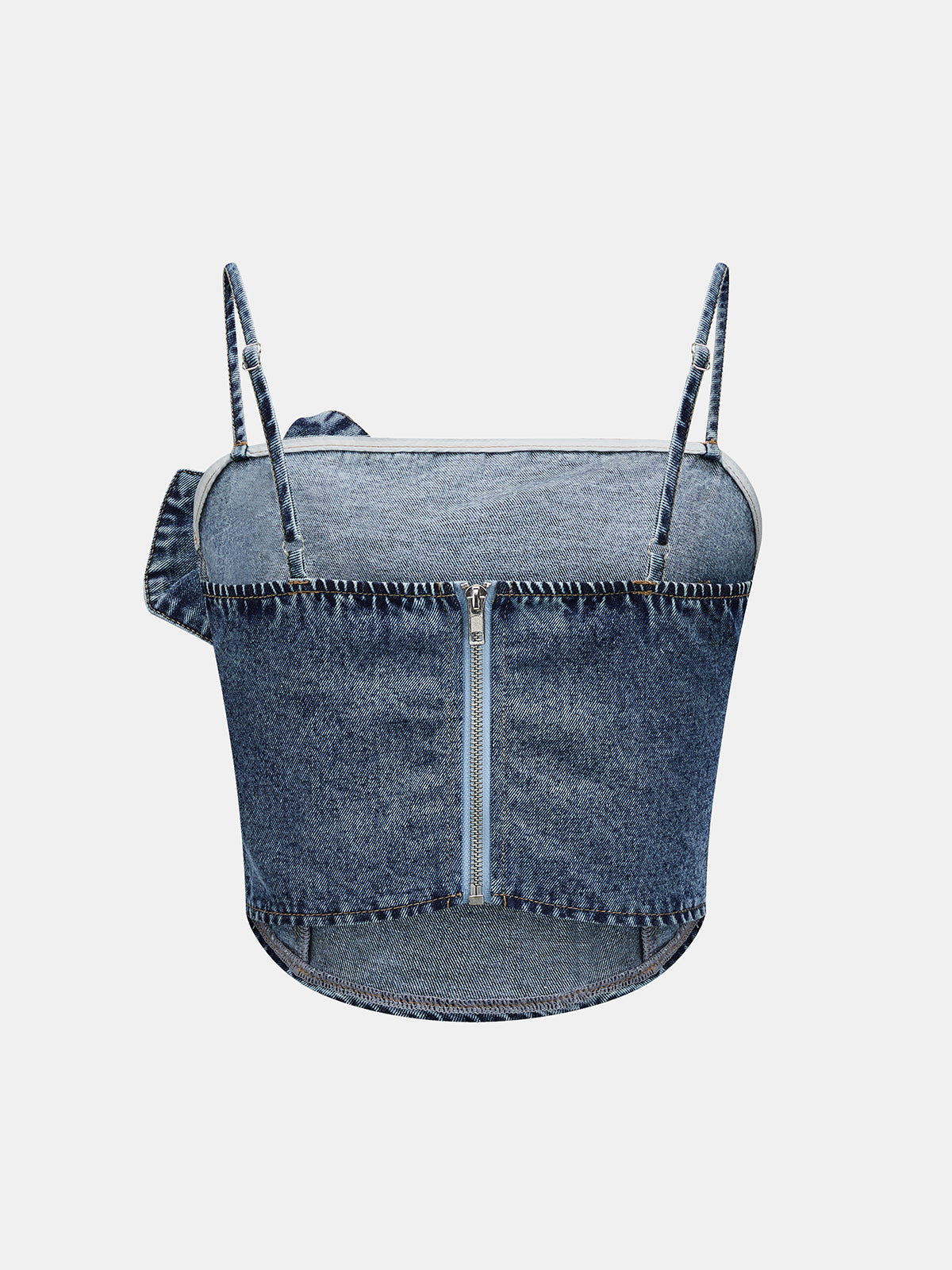 3D Rose Cami Denim Top