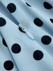 Asymmetric Ruffle Polka Dot Mini Dress